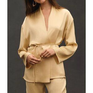 Mare Mare Tie Plissé Blazer Gold Belted XS